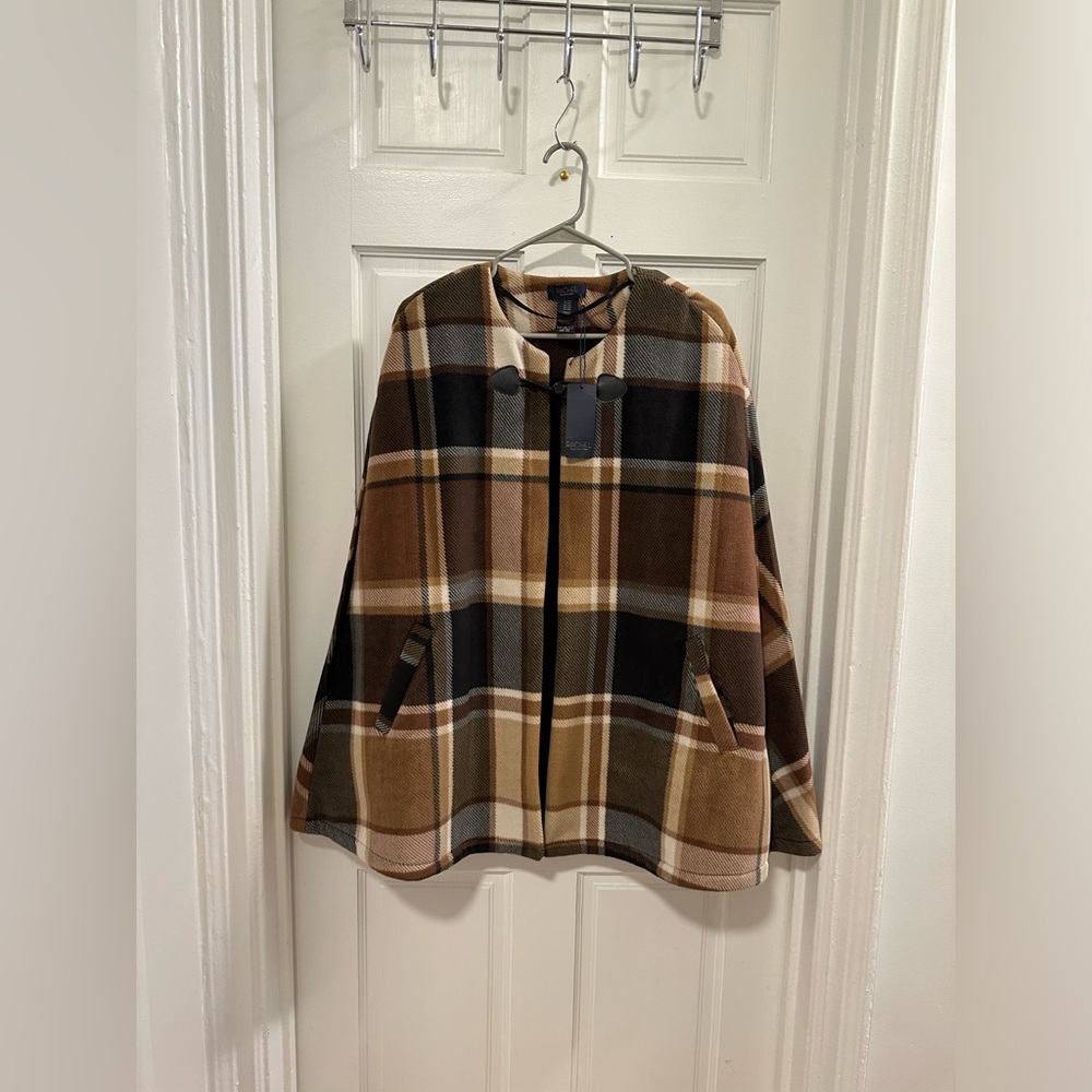 Rachel Roy Plaid Cape BRAND NEW